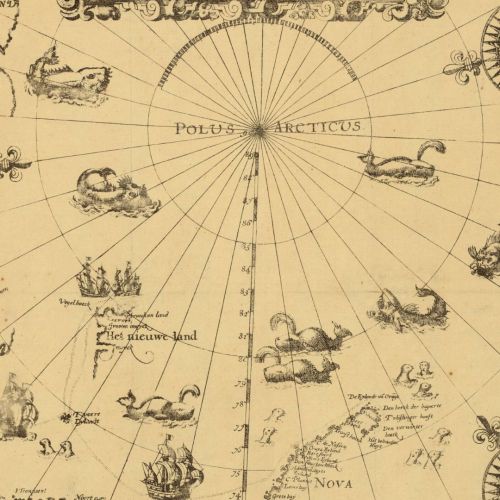 It’s #MonsterMonday!This map, Polus Arcticus, inspired by William Barents’ three voyages to the Arct