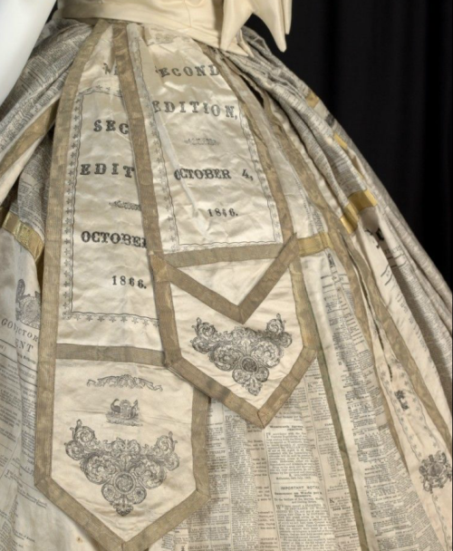ephemeral-elegance:“The Press” Fancy Dress Gown, 1866 Worn by Mrs. Matilda Butters at the Mayor’s Fa
