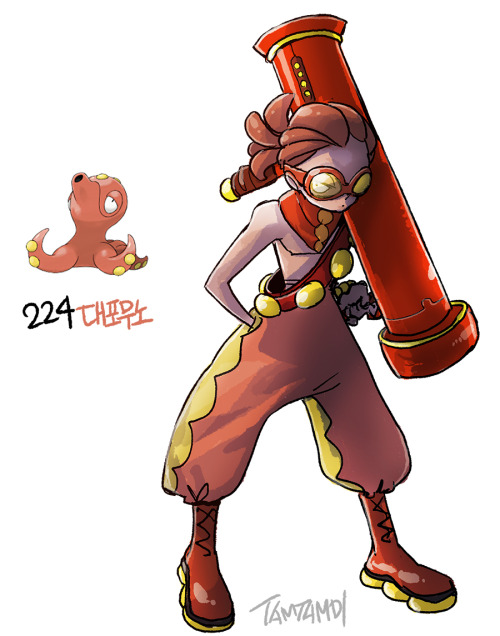 tamtamdi:Pokemon Gijinka 223.Remoraid224.Octillery