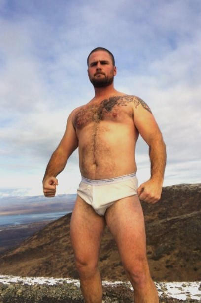 Mountains Trekking In Jockeys Y-fronts