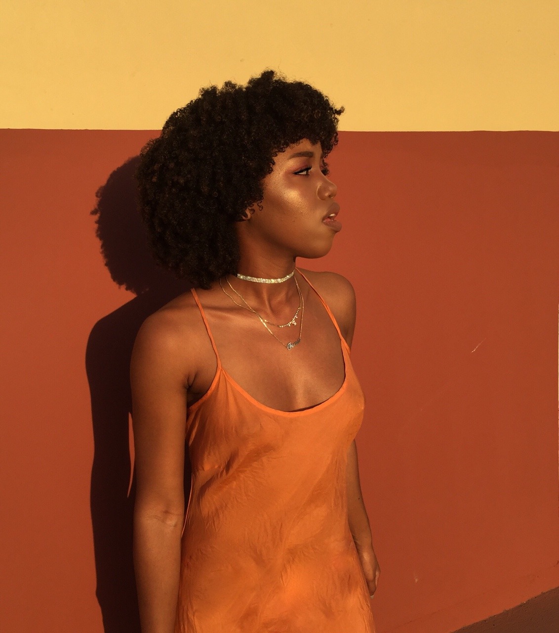 blackfashion:  Femi, 22, LA  Choker made by @oluwa-femi Dress thrifted  IG: oluwa.femi