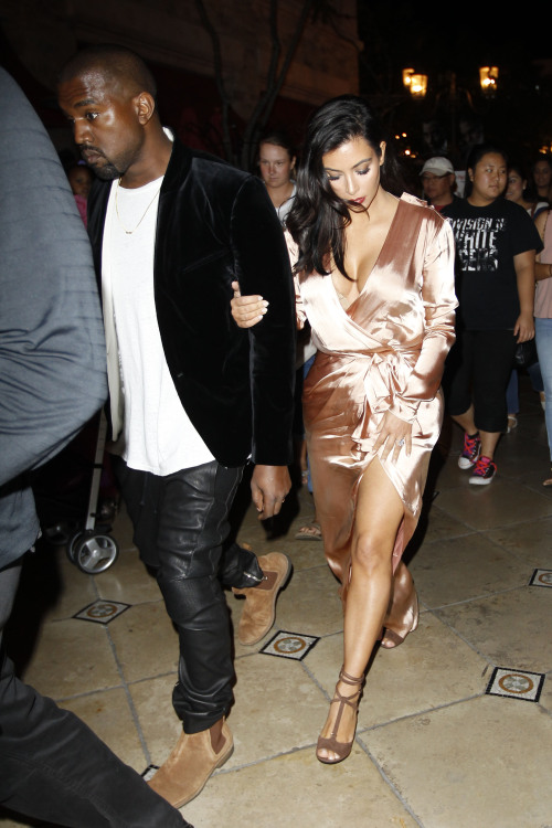 kimkanyekimye:  Kim & Kanye leaving Pacific Theatres at The Grove in Los Angeles, CA 10/25/14 