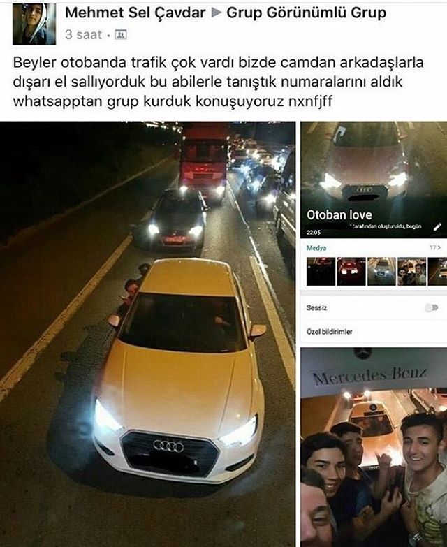 Otobanda çok trafik vardı...