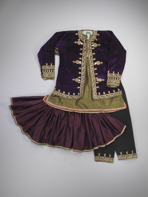 fashionsfromhistory:Ensemble Early 20th Century Mashhad, Iran  When Qajar Shah Nasir al-Din and his 