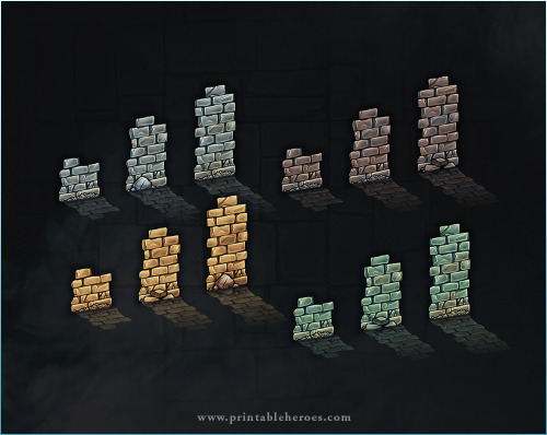 I just released this Modular Ruined Wall set for free on my www.printableheroes.com website catalog.