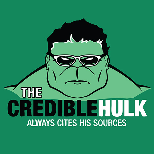 nslayton:thepoliticalnotebook:chicagopubliclibrary:The Credible Hulk“Always cites his sources.