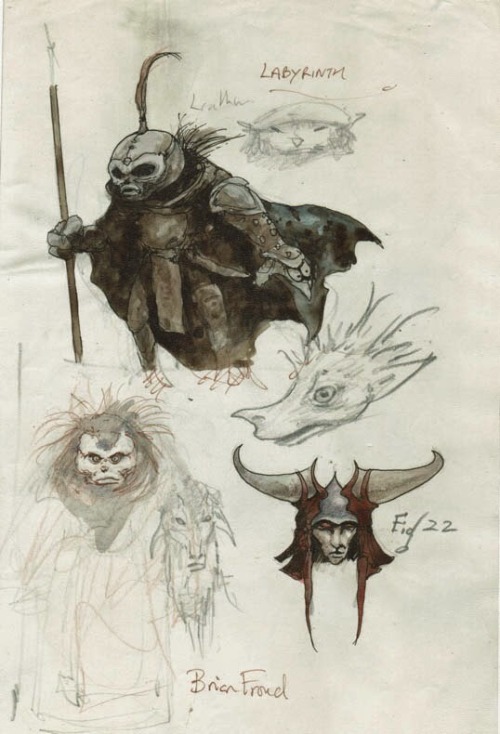 talesfromweirdland:Brian Froud’s concept art and sketches for the 1986 movie, Labyrinth.