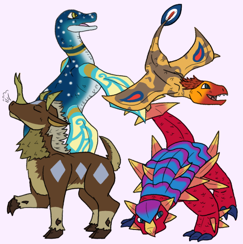 xspacecryptidx:Drew some vivosaurs for fun and to practice!