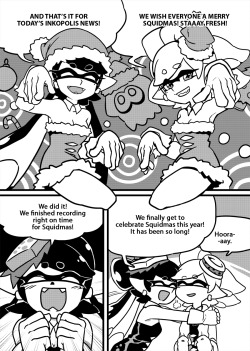 gomigomipomi: It’s Christmas time again and here’s a cheese-filled comic from me. :) This comic is from a Splatoon collaboration book with a friend that is made for a local comic con, I have been planning on sharing it on Christmas since the beginning.