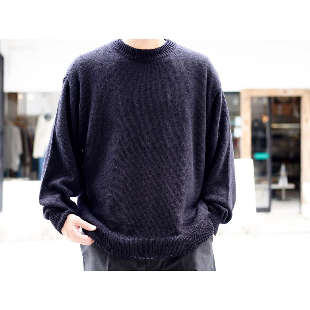 COMOLI コモリ 21SS インディゴクルーネックニット BLACK 美品