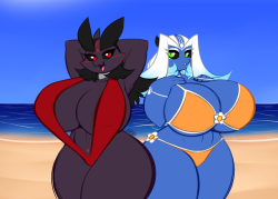 averyshadydolphin:  2 hot friends at the beach