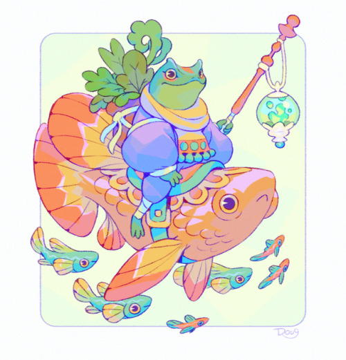 fabula-ultima: The frog algae-picker and his magical goldfish!