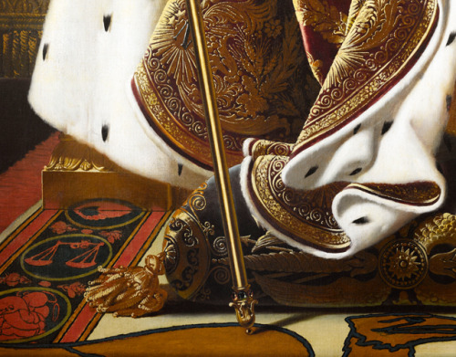 fapoleon-bonerparte: Detail of Napoleon I on his Imperial Throne by Jean-Auguste-Dominique Ingr