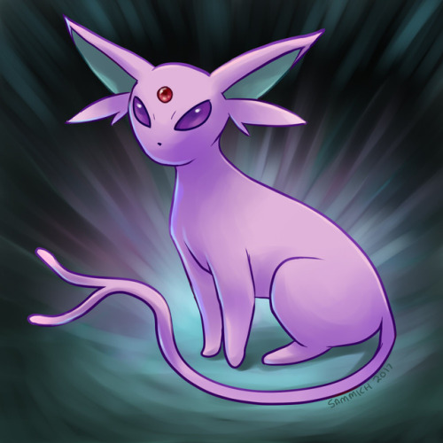 pbjsammich:Espeon for @puddlesontherocks !!  Sorry it took a bit.  I hope it looks ok.&nbs