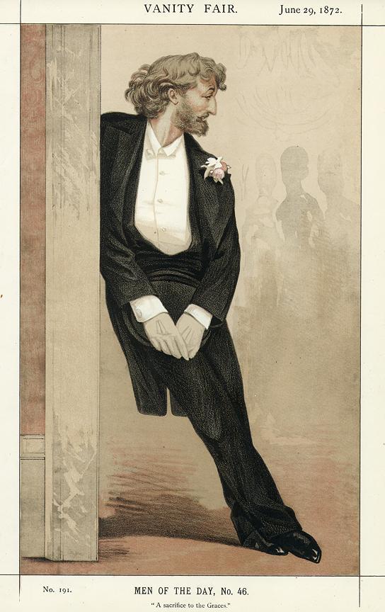 for-the-duke-of-paris:  Caricature of Frederic Leighton, James Tissot, 1872  