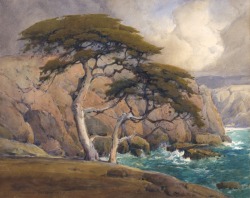 endlessquestion:  Henry Percy Gray (American, 1869-1952), Cypress Trees near Point Lobos, 1924. Watercolour, 40 x 50 cm. via 