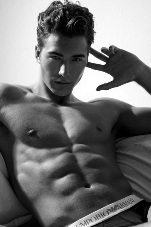 meninvogue:  Nic Palladino  Nic wears Emporio Armani