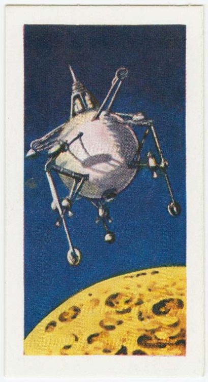 Arents Cigarette cards Into Space, including Laika, the Sputnik dog, 1957-58. USA. Via NYPL