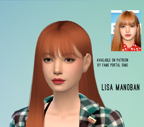 Sims 4 CAS: BLACKPINK Lisa (리사) Manoban Click on the picture for download on Patreon