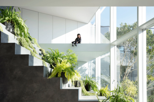 nendo        stairway house - tokyo 2020Enclosed inside the “stairway” are functional elements, such