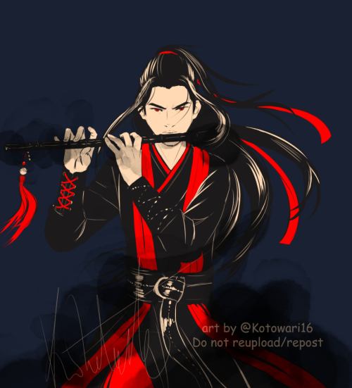 Yiling PatriarchKo-Fi commission for @mdzs-rabbithole of Wei Wuxian playing Chenqing. I had a lot of