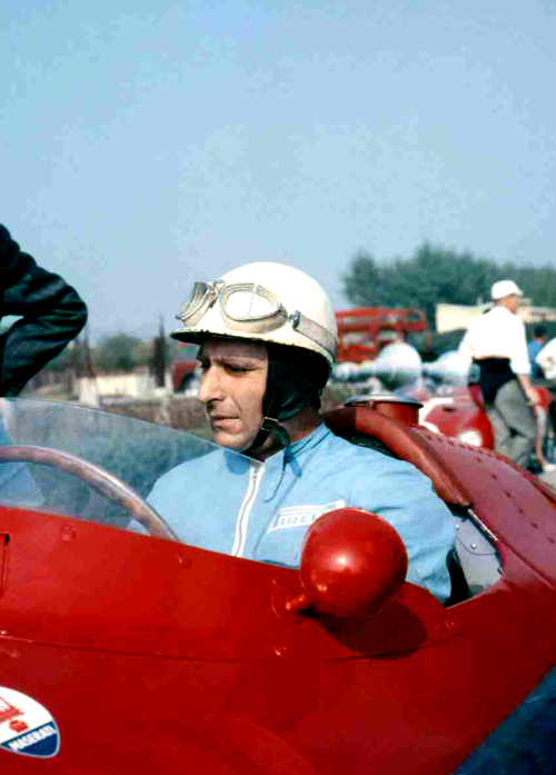 luimartins:  Juan Manuel Fangio Maserati 250F  Juan Manuel was an early adopter of the baby blue rac