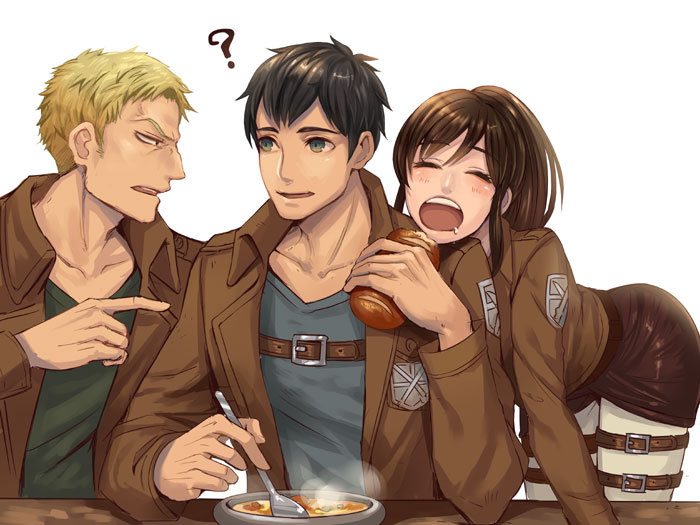 beautiful-illusion-wonder:  Bertholdt and Sasha? Really? They do look cute together.