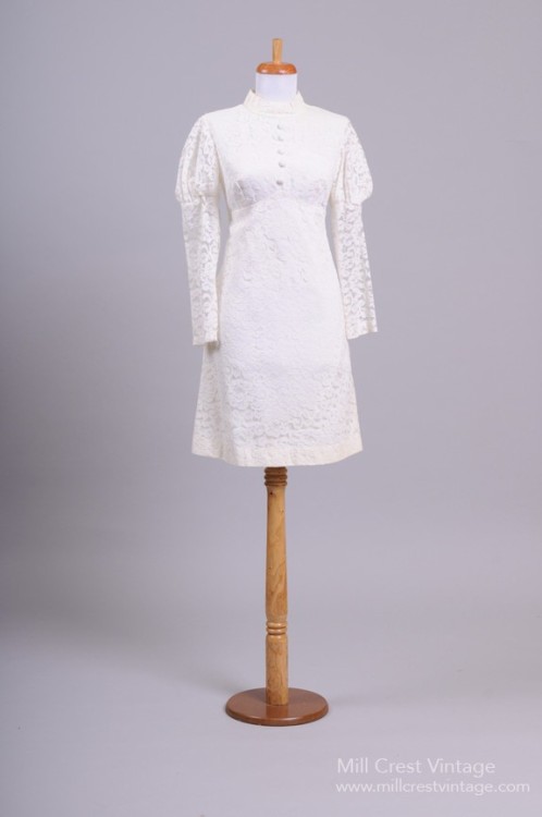 Mill Crest Vintage 1960 Mod floral Lace Vintage Wedding Dress only $309.99 neoess.com