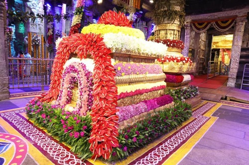 Floral decoration of the Venkateswara temple in Tirumala, Andhra Pradesh