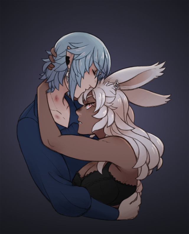 she would promise him two things: love everlasting, and ruination to any who would dare try taking him from her again  still going completely feral for dsu despite never touching it ingame #wolhaurch#WoL/Haurchefant#haurchefant greystone#viera #warrior of light #ffxiv #Final Fantasy XIV
