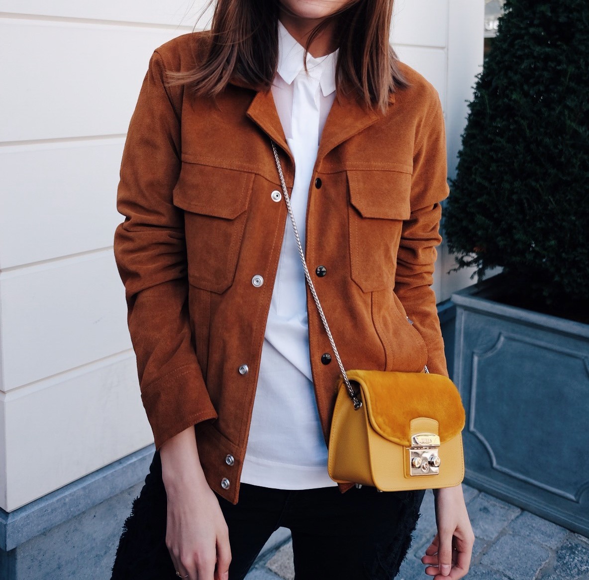 thestylexplorer: Khaki Corduroy Drop Shoulder Pockets Front Blouse &gt;&gt; 