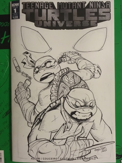W.I.P of TMNT Universe comic cover. I&rsquo;ve never done one of these before, but it was super 