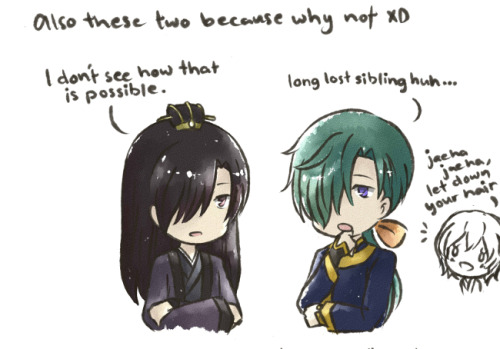 glass-katana: ✿ i was drawing characters who looked similar side by side and then this happened.. ヽ(