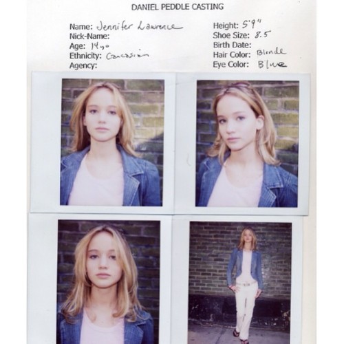 j-lawperfection: Bigger pictures + the casting sheet of Jennifer Lawrence when she was discovered by