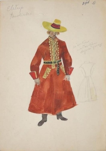 Jan Marcin Szancer (1902-1973): various costume designs inspired by renaissance fashion of szlachta (Polish nobility), and by Polish folk costumes.
Images via galeriaszancera.pl