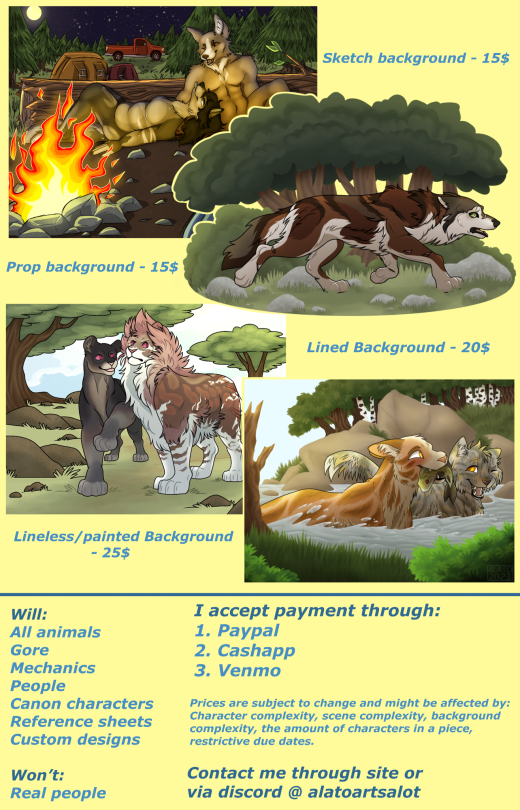 Updated Commission Info. Message Me On Here Or On Discord For Inquiries. Any Orders Would Be Very Helpful.