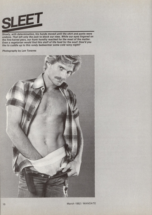 From MANDATE magazine (March 1982)Photo story called “Sleet”photo by Les Tavares