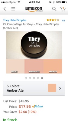 gordita-linda: pardonmewhileipanic:  childservices:  brokendildo:  I’m screaming they made “concealer for MEN” and named the color after beer oh my god  Zit camouflage  omfg   Ha!  Looks like they need to add some porter and stout to their lineup.