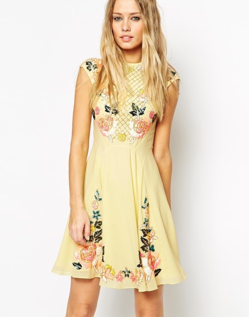 frenchviolet: NEEDLE &amp; THREAD Needle &amp; Thread Embellished Floral Circle Dress by Aso