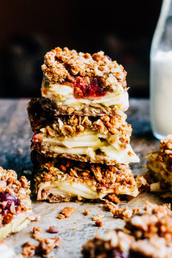 fullcravings:Gingersnap Apple Cranberry Crisp Bars