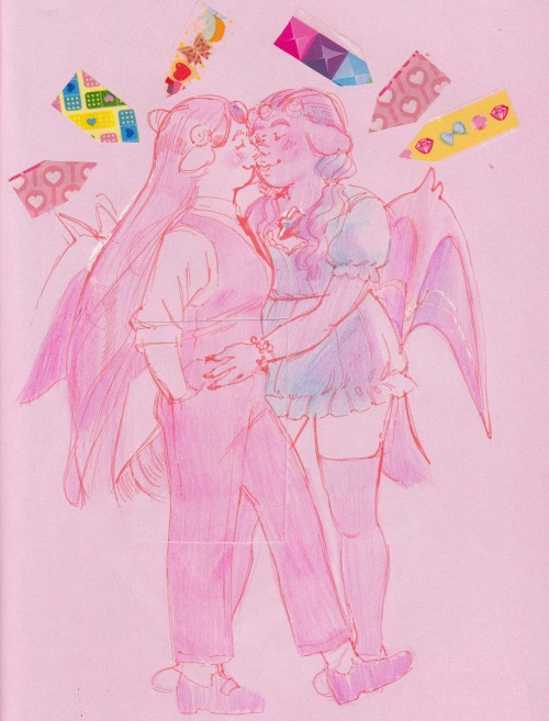 posting some of the sketches from my pink sketchbook  ♡