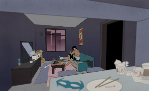 echoingblue:20 year old dick grayson alone in his shitty bludhaven apartment is something that can b