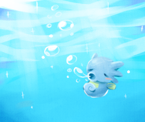 teatime-rabbit:small horsea in the big blue sea :^)