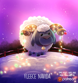 cryptid-creations: Daily Paint 1485. Fleece