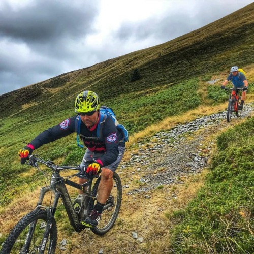 mtbcymru:  Simon and Dave dropping down Foel Fadian on the #transcambrian  _________________________