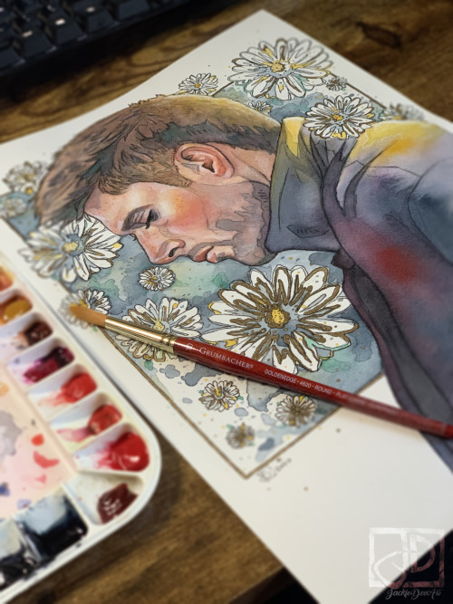 winchester-reload:Sketches from the park becoming colorful watercolors, just like the butterflies do