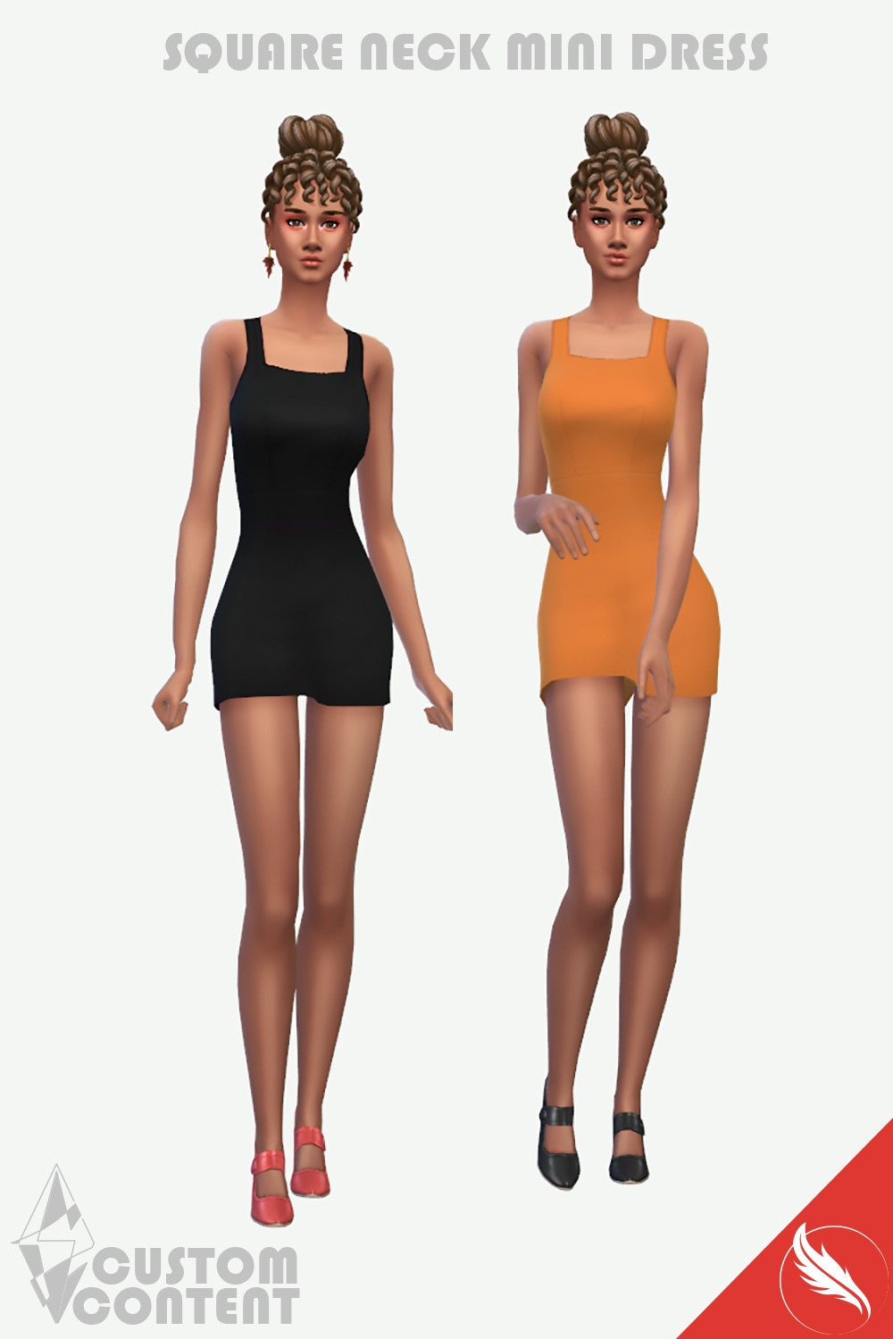 MONO — The Sims 4 CC Square Mini Dress The