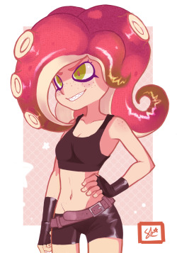 enecoo:  I drew that Octoling girl cause