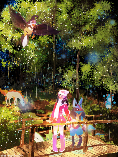 kitaiyou: Sinnoh Route 215 It suddenly rained on us when we got there. It was the most beautiful rai