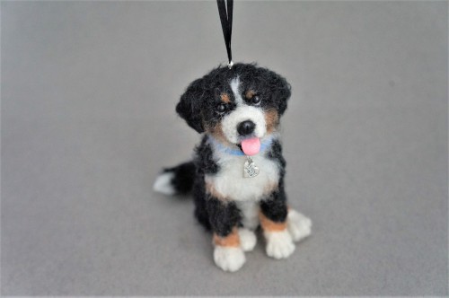 Can’t believe I am doing Christmas orders already.  This is a needle felted Mountain dog/tree 